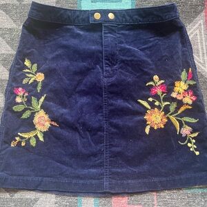 Mossimo Supply Co. Navy Corduroy Embroidered Skirt 2